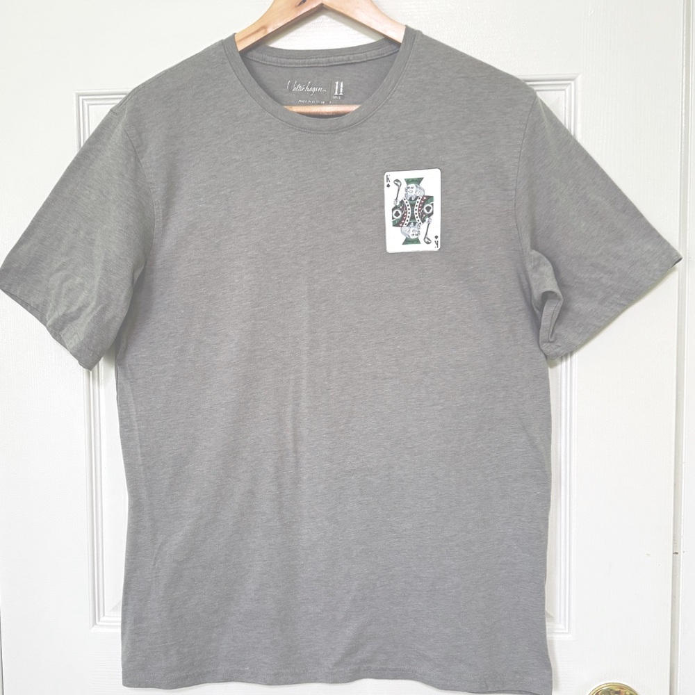 Walter Hagan King Of Clubs Holding Golf Club Short Sleeve Tee Playing Card Poker